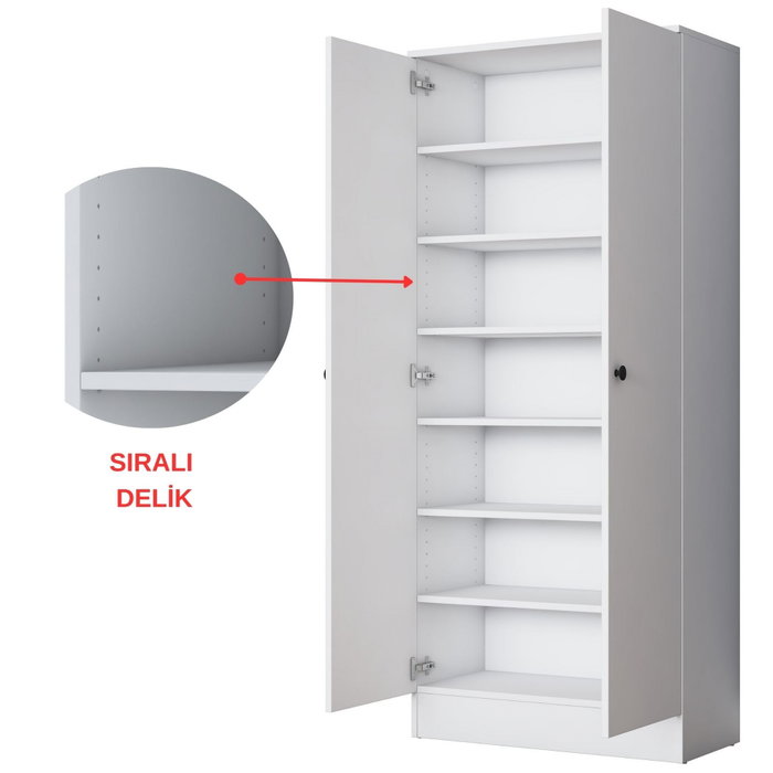 Hanah Home Perchero Blanco con Estante Ajustable Hanah Home Perchero Blanco con Estante Ajustable